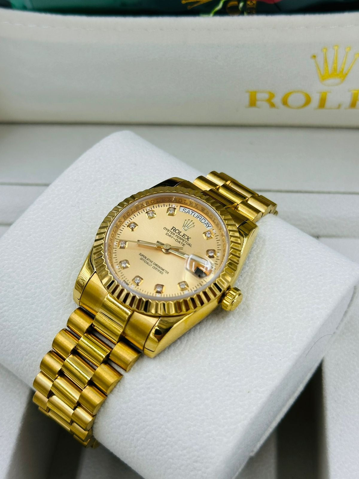 Elite Rolex Day-Date Gold Chain Watch