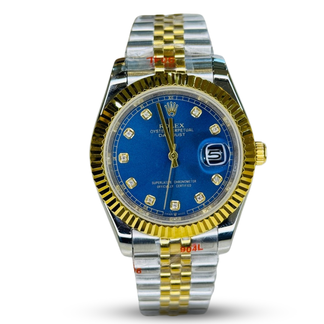 Elite RLX Two-Tone Diamond Dial Quartz Watch