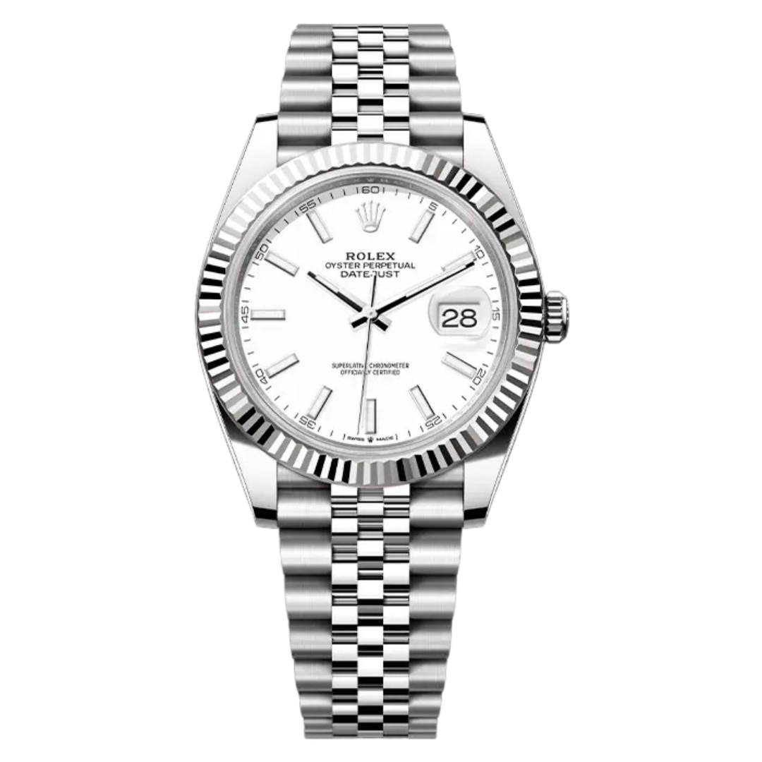 Elite Rolex Datejust 41 White Index Jubilee Fluted